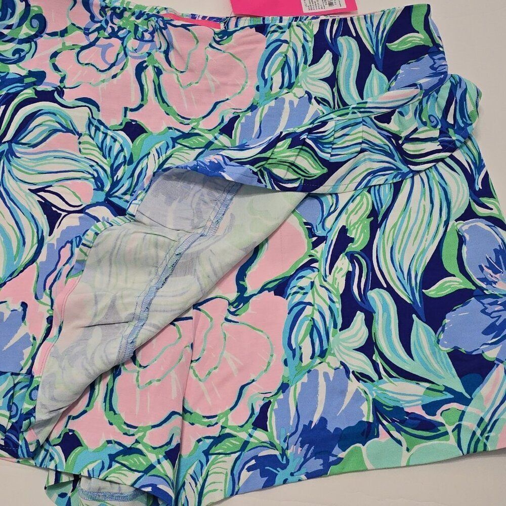NEW - Lilly Pulitzer - 16 - Faye Skort Party Thyme Floral Pink Blue - Picture 2 of 7